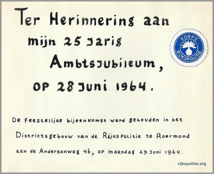 RPALG Archief LvHorrik 1964-06-28 25-jarig ambtsjubileum 02(7V)