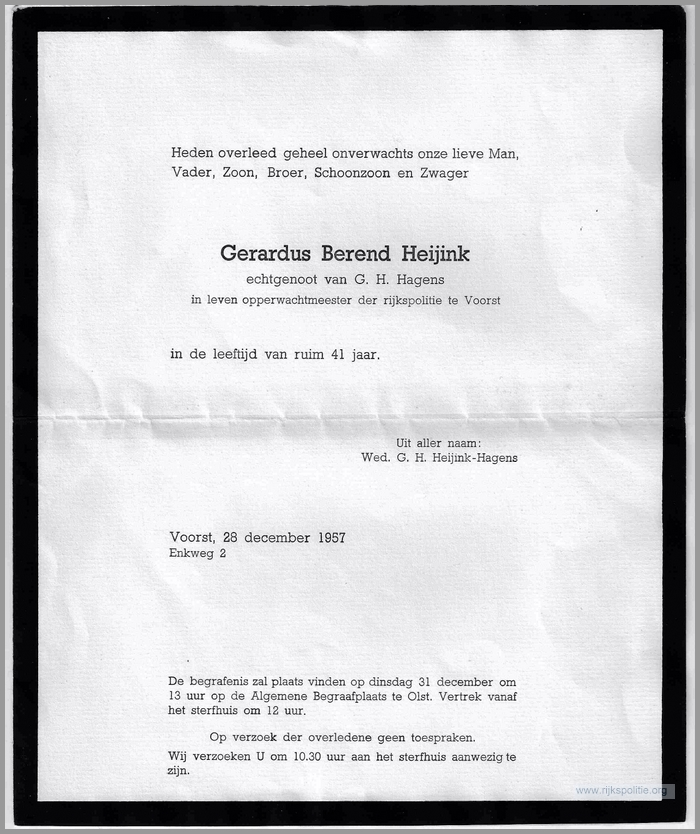 RPG Voorts Archief Heijink 170 Overlijdensbericht(7V)