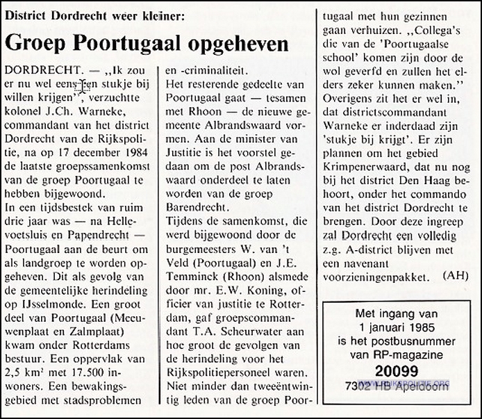 GRP Barendrecht 1986 toevoeging Albrandswaard RPM feb 85 bw(7V)