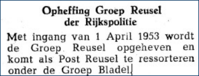 GRP Bladel 1953 opheffing Reusel  bw (7V)
