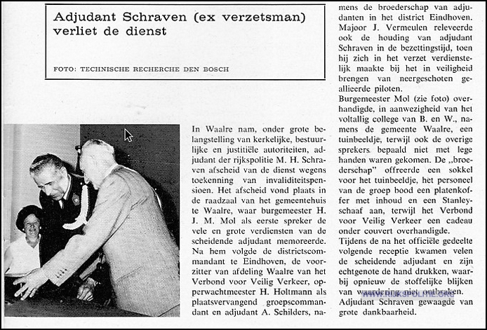 GRP Waalre ON 1969 Afscheid Schraven bw(7V)