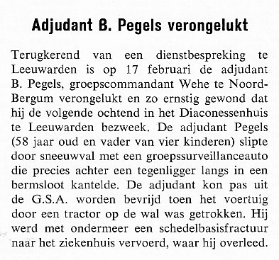 GRP Leens Cdt Pegels Overleden