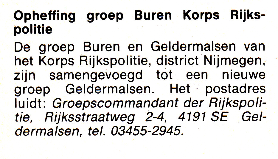 RPG Buren Opheffing