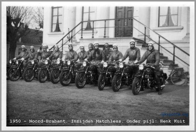 RPVKG Nijmegen henk-kuit 1950 noord-brabant inrijden matchless(7V)