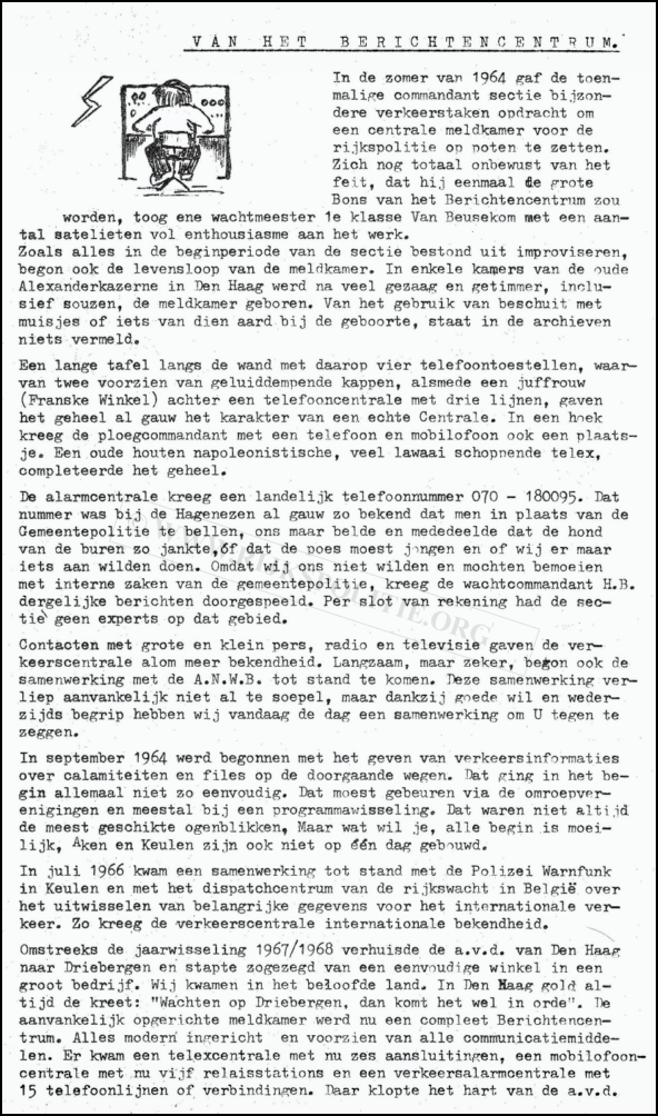 PB Berichtencentrum RvR Van het Berichtencentrum, blad 1 001 bw (7V)