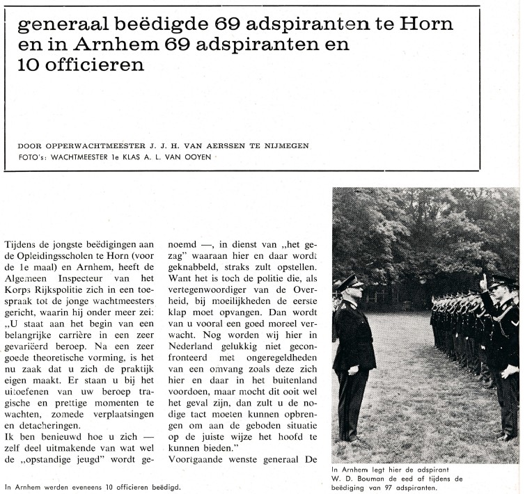 Beëdiging Arnhem Horn 1968 (1)