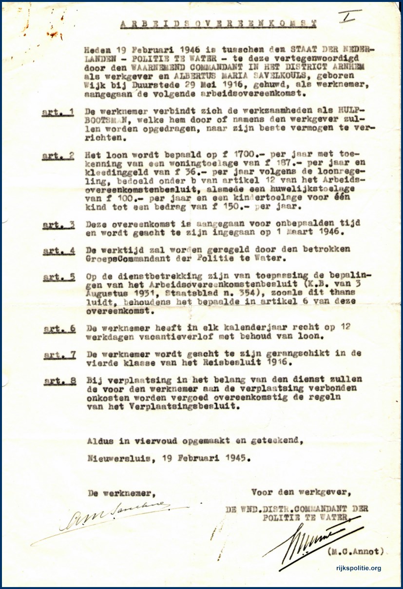 RPtW Alg Archief Savelkouls 2 Aanstelling 19-2-1946 (VT)